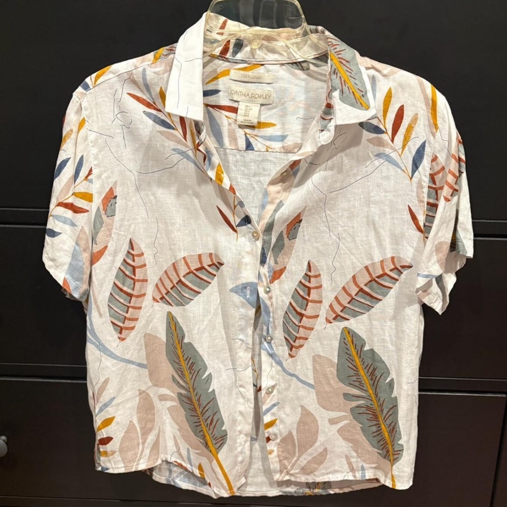 Colorful Leaf Print Shirt